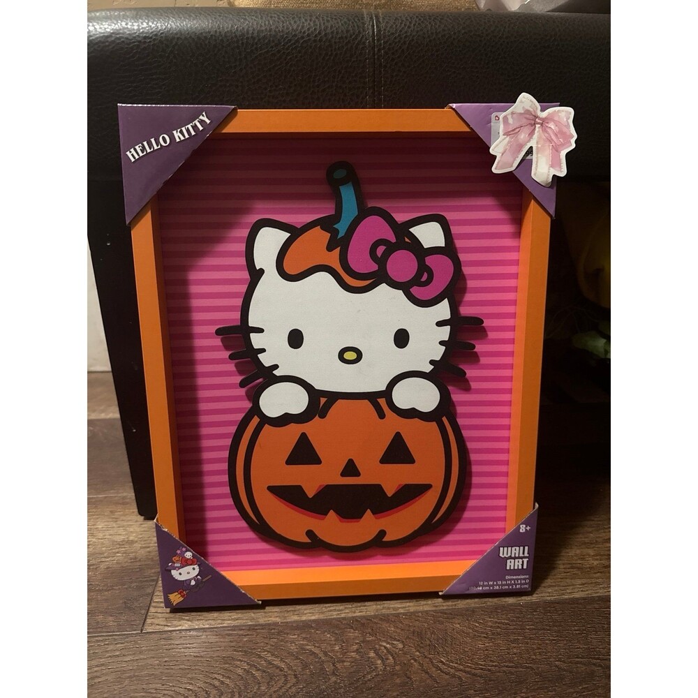 Halloween Hello Kitty Pumpkin Wall Art